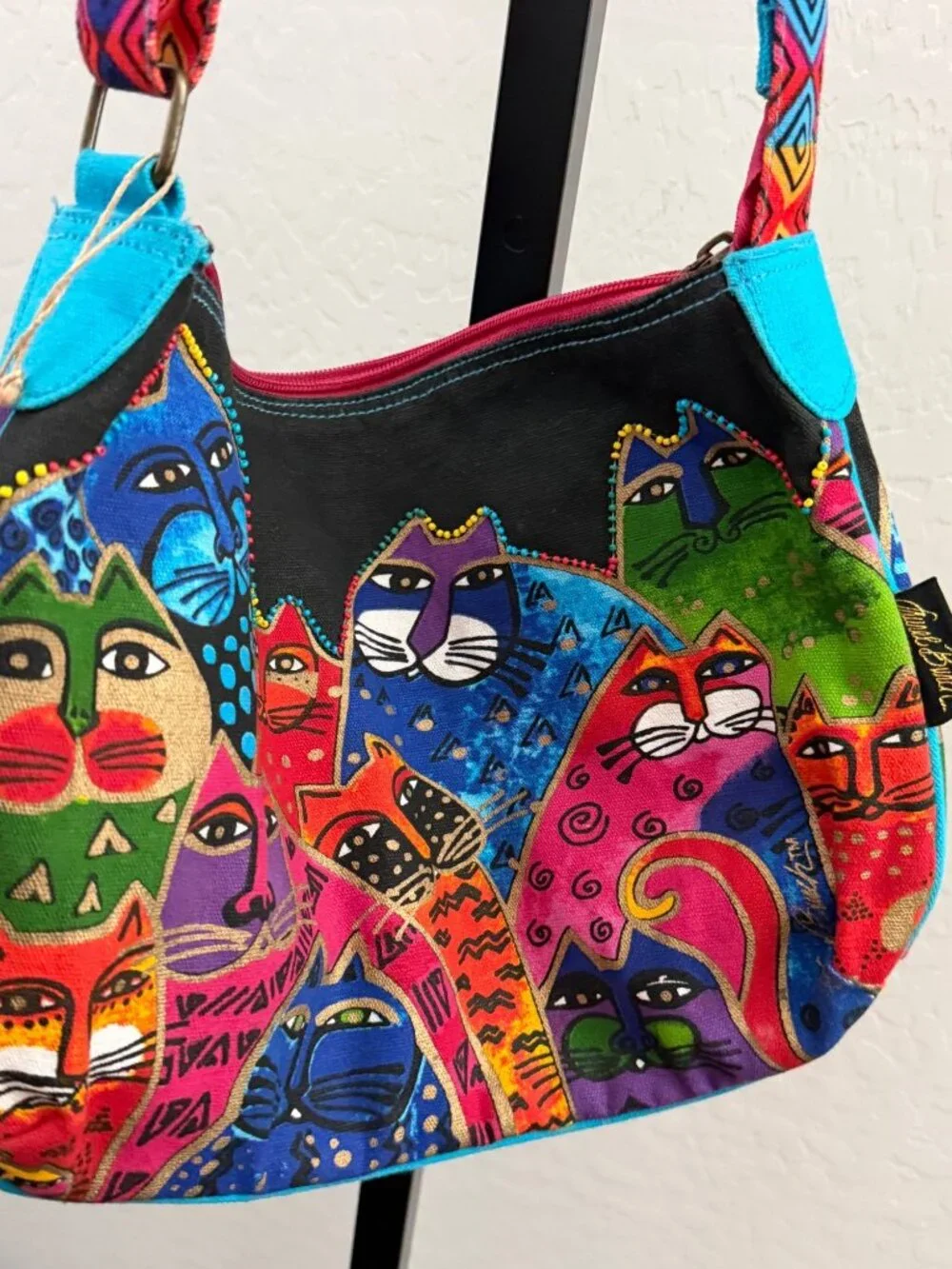 Laurel Burch Colorful Cat Crossbody Purse